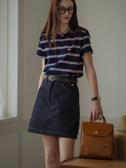 Non washed denim skirt_Blue