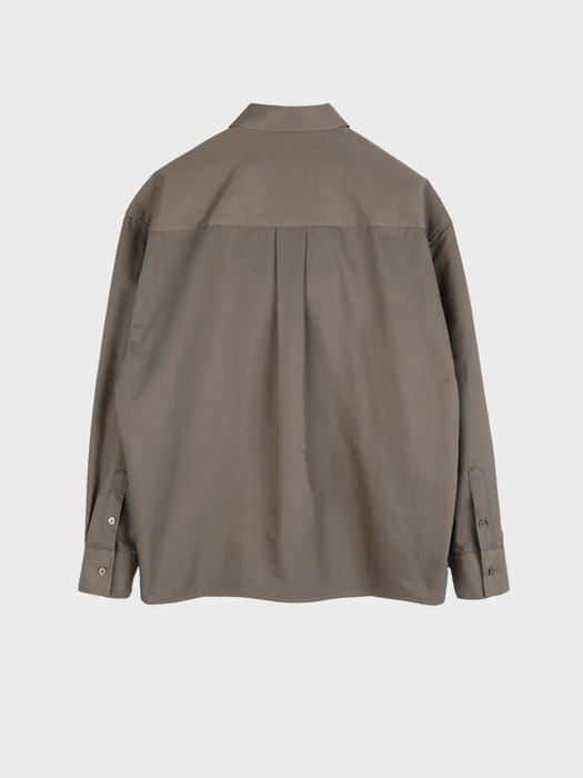 PEACH WASHING OVER SHIRT_DARK BEIGE