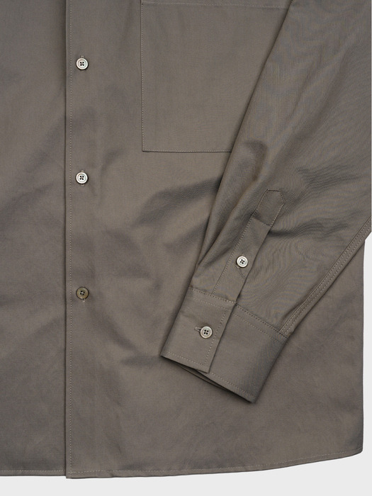 PEACH WASHING OVER SHIRT_DARK BEIGE