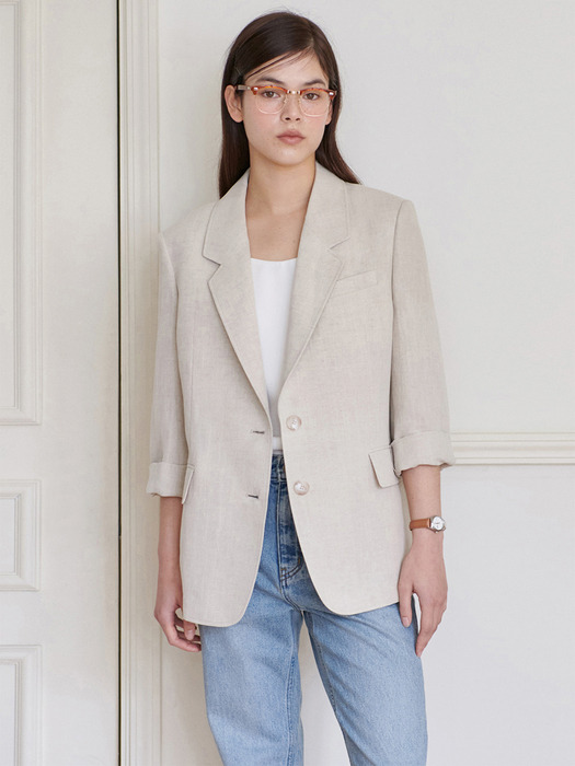 24N summer linen relax-fit jacket [NAT]