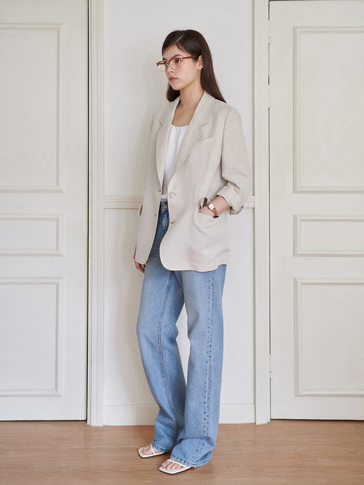 24N summer linen relax-fit jacket [NAT]