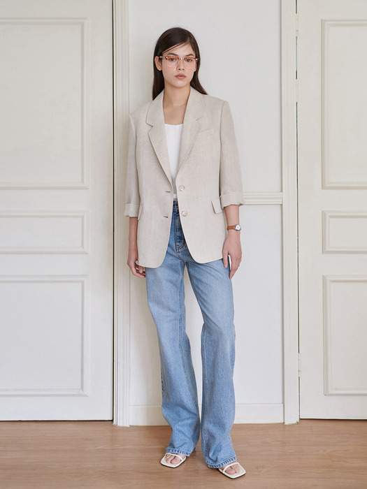 24N summer linen relax-fit jacket [NAT]