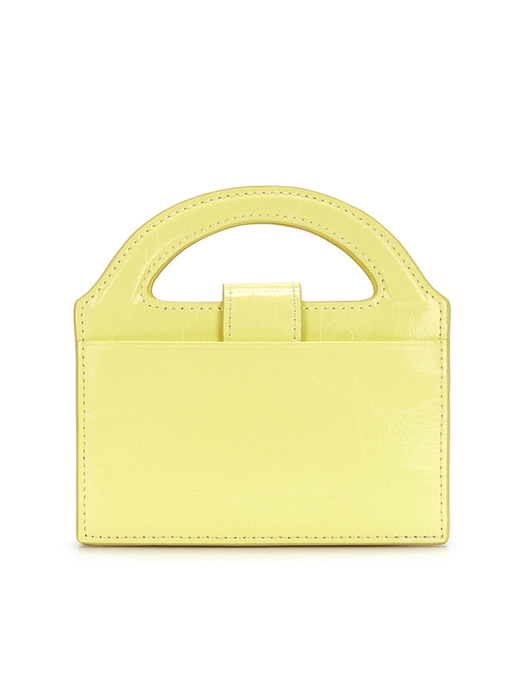 HANDLE ACCORDION CHAIN WALLET IN LIGHT YELLOW