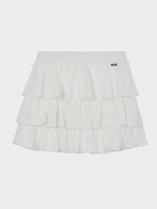 Cancan Shirring mini skirt IVORY