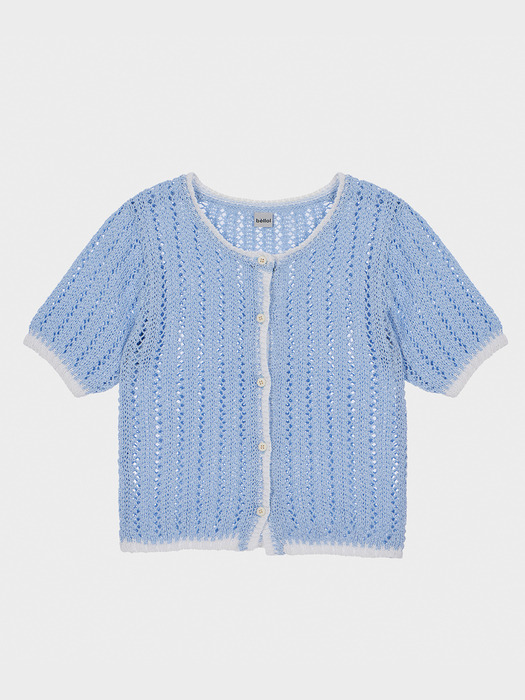 Crochet half knit Cardigan SKY