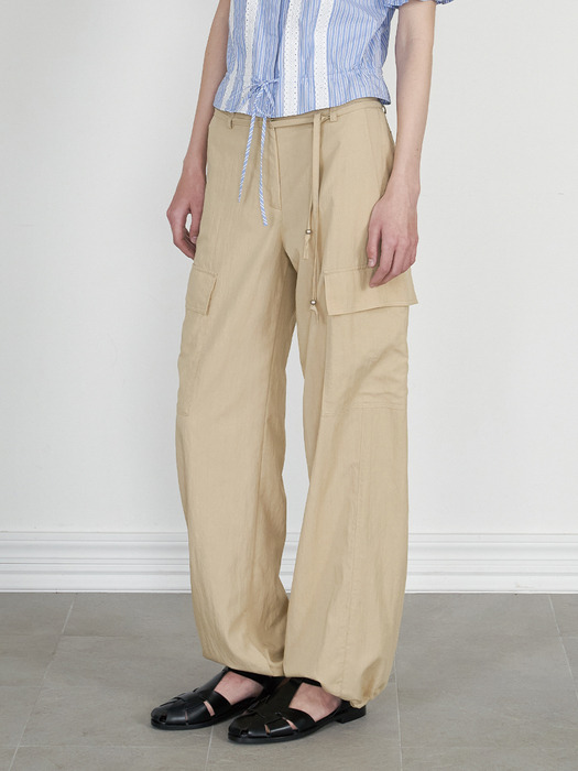 French Jogger Pants Beige