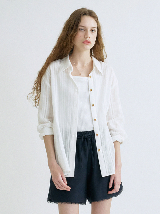 S Texture Stripe Shirt_White