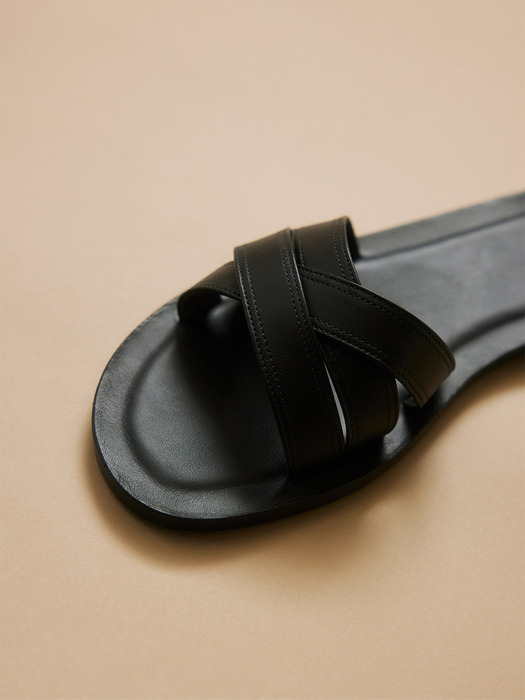 Verdi Leather Slide Black