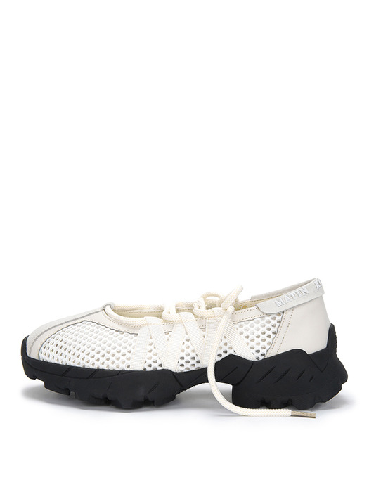 MESH BALLET SNEAKERS IN IVORY