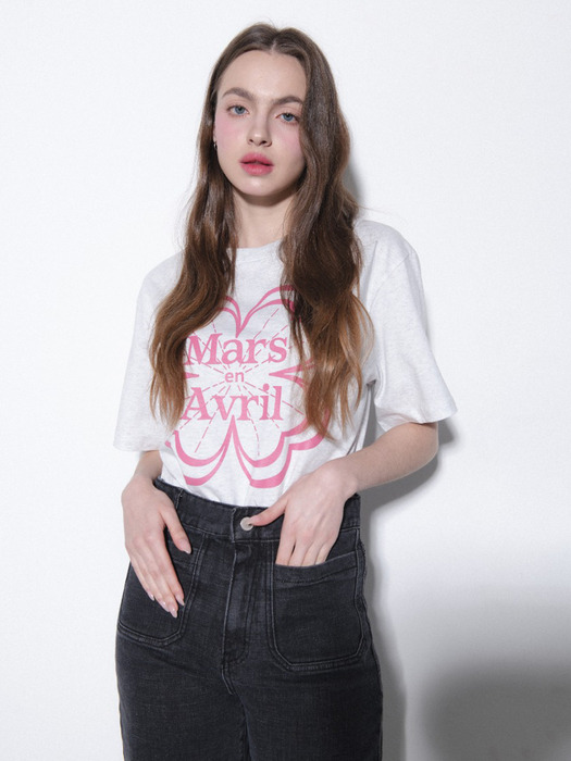 CLOVER TSHIRT_MELANGE PINK