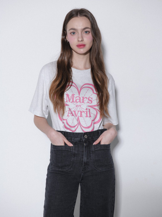 CLOVER TSHIRT_MELANGE PINK