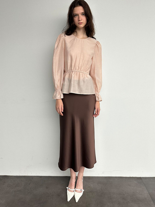 [24FW] Lautre Satin flare skirt brown