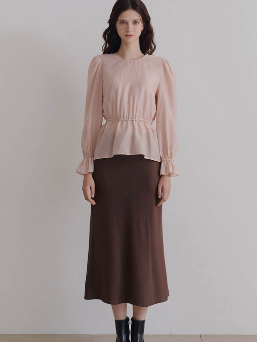 Lautre Satin flare skirt brown