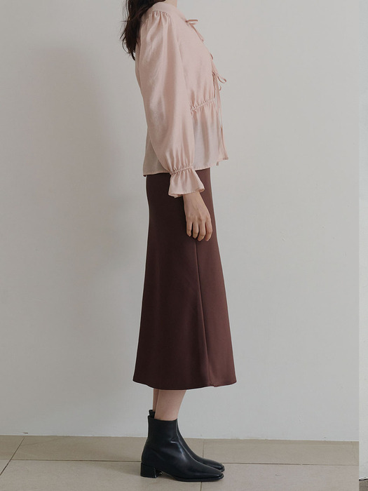 [24FW] Lautre Satin flare skirt brown