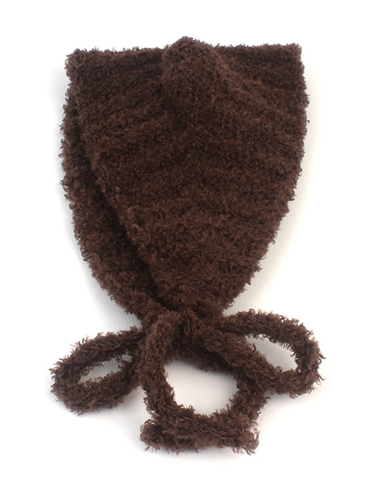 Bear Ear Wamer Brown Bonnet Hat 귀달이모자