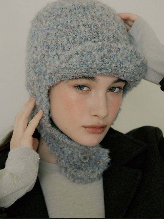 SOFT EARFLAP HAT MINT GRAY