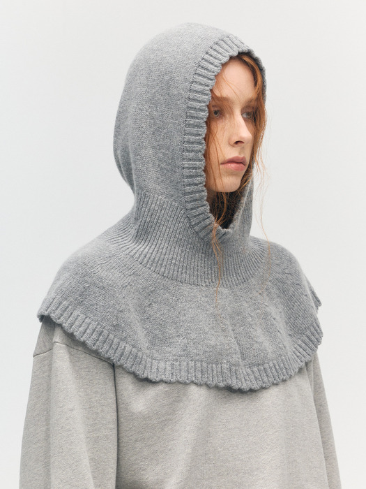 FLARED BALACLAVA_melange grey