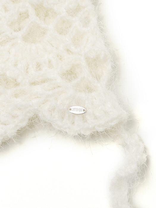 lotsyou_Snowflake Knit Hat White