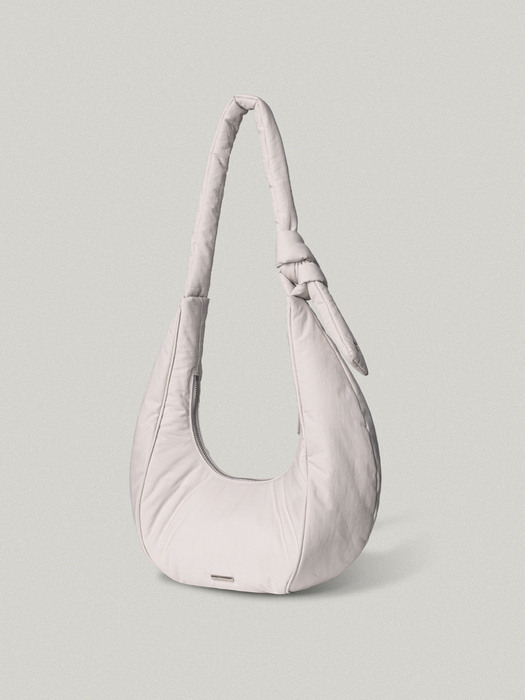 PADDED OVAL BAG [LIGHT GRAY - COTTON]