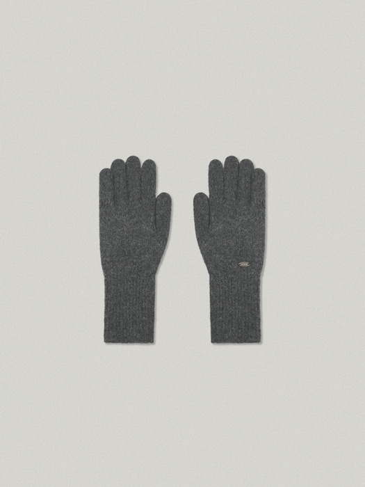 ROUND LOGO GLOVES [GRAY]