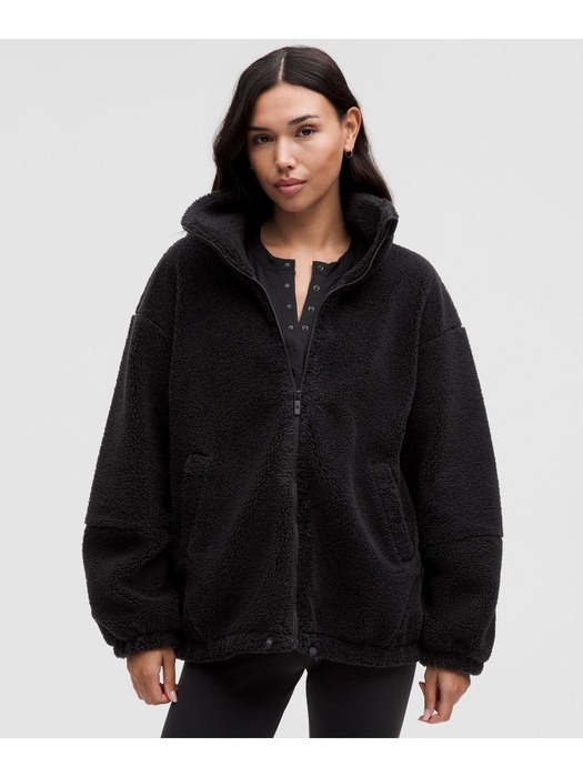 50% ▼ 텍스쳐드 플리스 신쳐블 풀집 - BLK