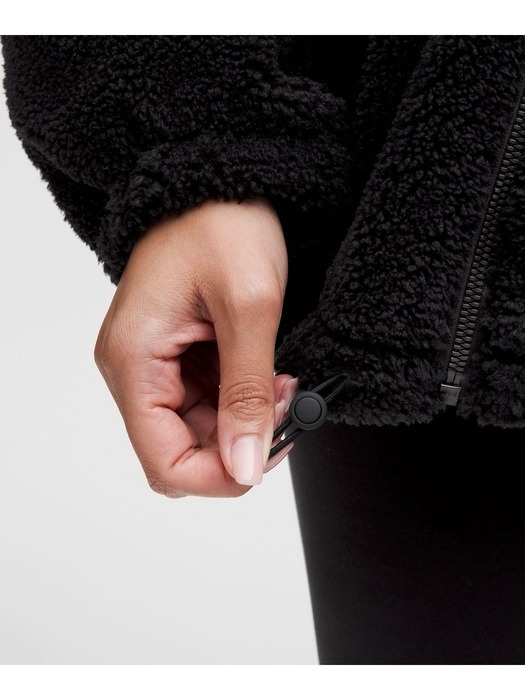 50% ▼ 텍스쳐드 플리스 신쳐블 풀집 - BLK