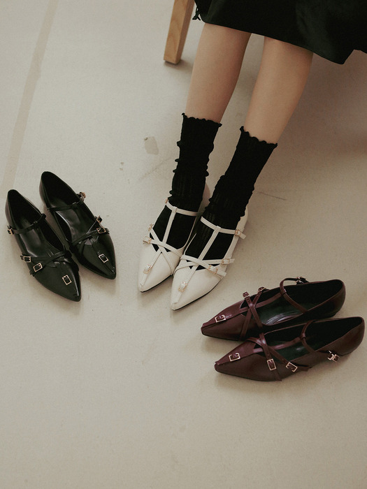 [리퍼브]rfb7072 point T strap maryjane flat _ 3colors