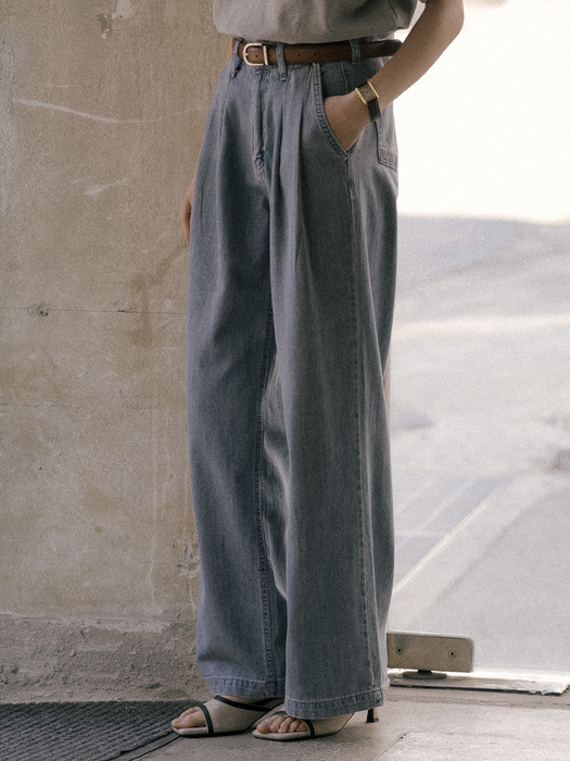 Textured washing classic denim pants TISU01DP01_Blue - Image 1