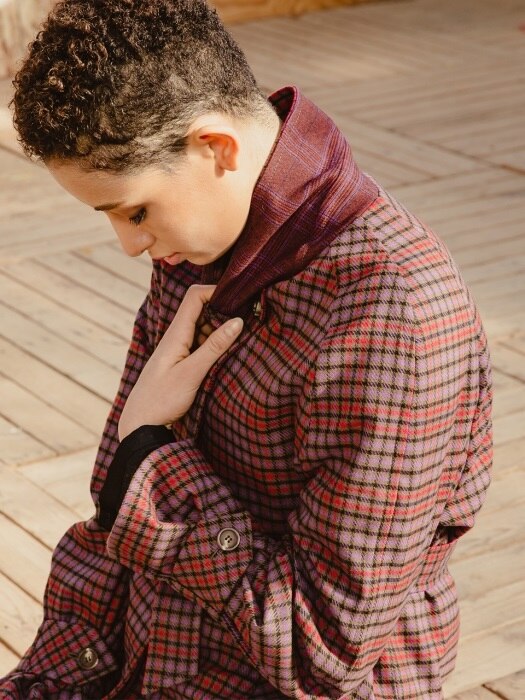 VIOLET CHECK COAT