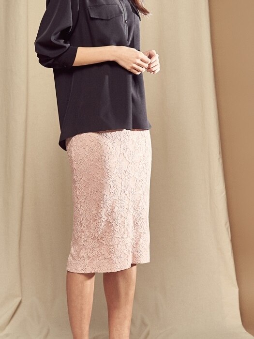 flower lace skirt pink