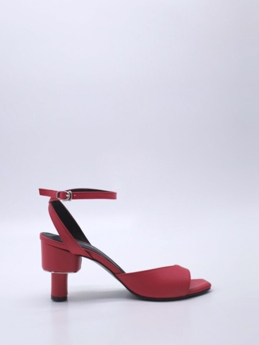 ASYMMETRY ANKLE STRAP 70 SANDALS IN RED LEATHER