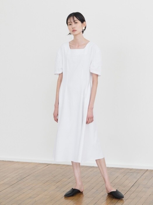 Square Dress - White