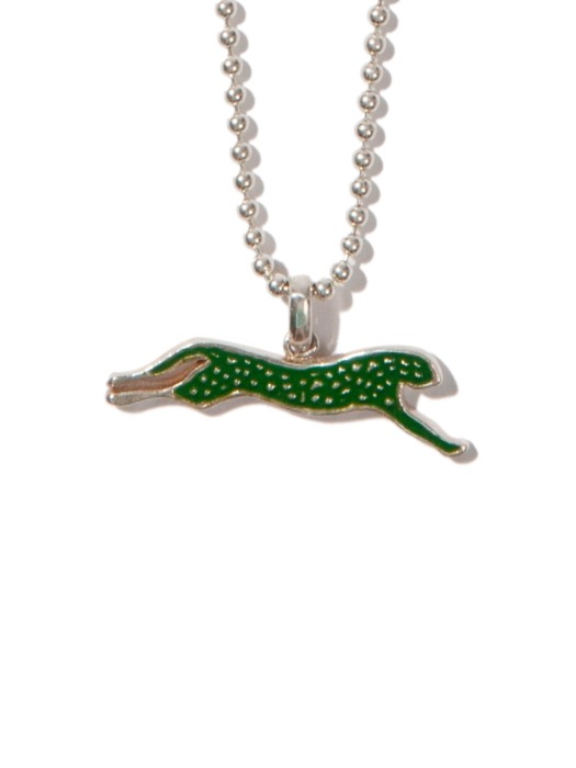 Cheetah necklace (silver,green)