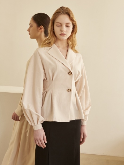 19SS COLLAR TWO BUTTON BLOUSE BEIGE