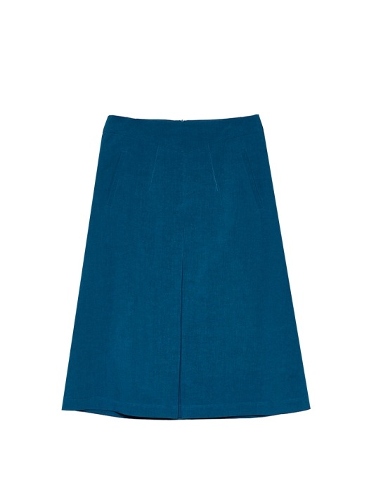 linen-blend pintuk skirt