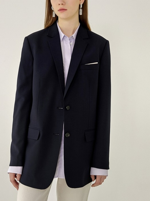 MOSS Classic Tailoring Slim-Fit Blazer(DEEP-NAVY)