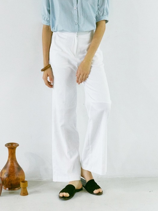 ouie93 Margaret linen wide pants (white)