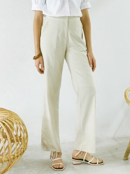 ouie93 Margaret linen wide pants (white)