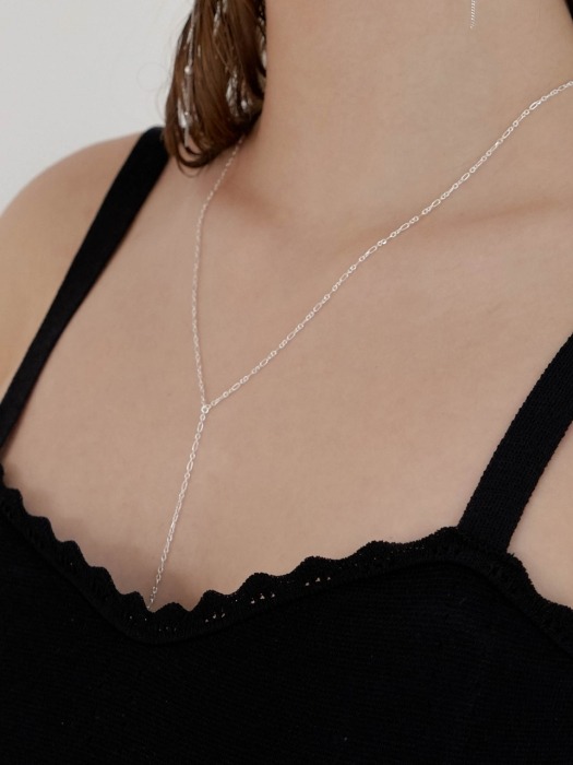 Y Chain Silver Necklace