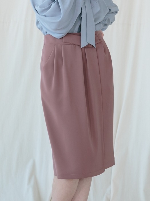 Ribbon Wrap Skirt_CAMEL