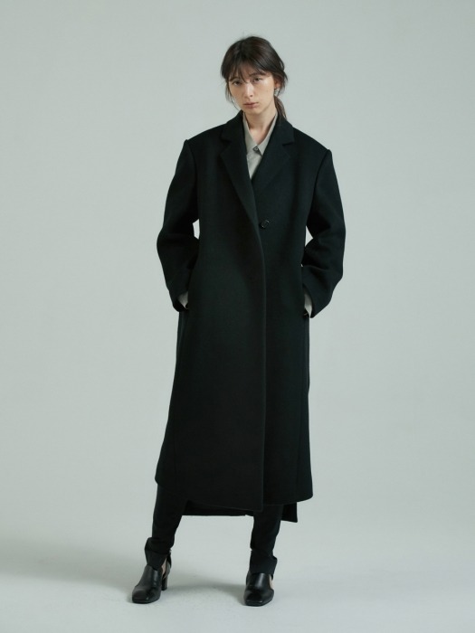 MENS MAXI COAT - BLACK