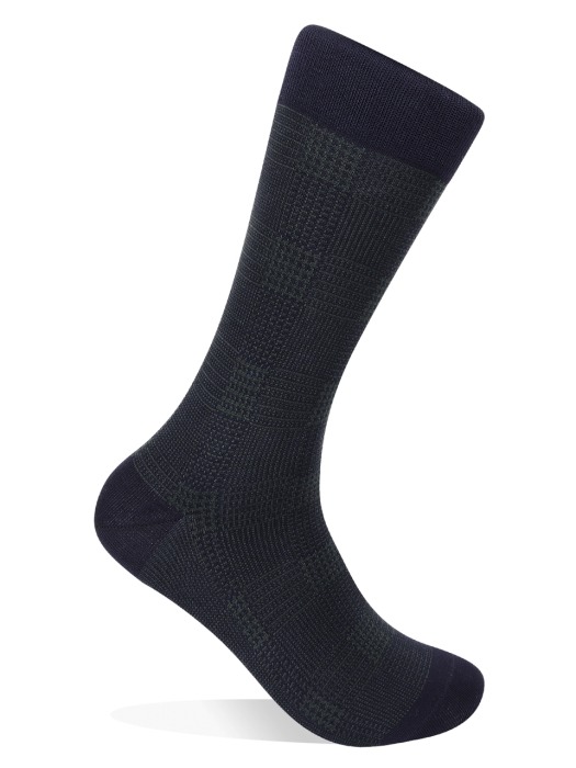 NAVY GREEN GLEN PLAID SOCKS