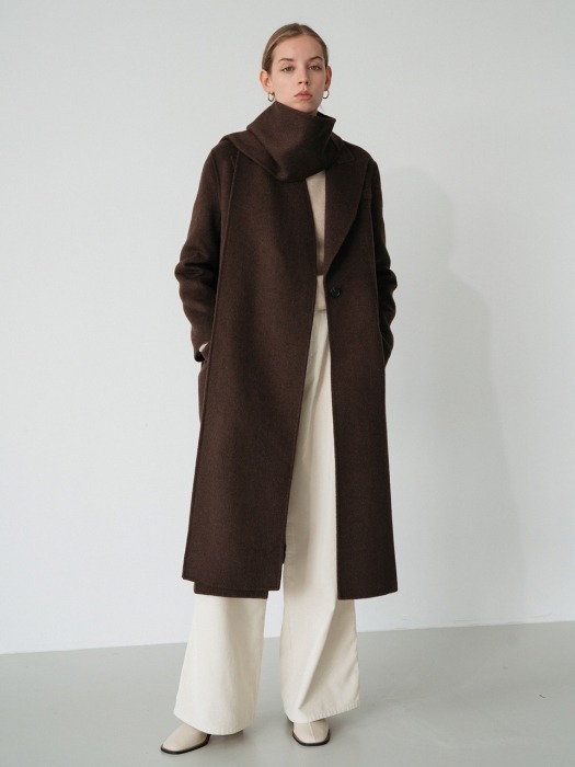 handmade muffler coat (brown)