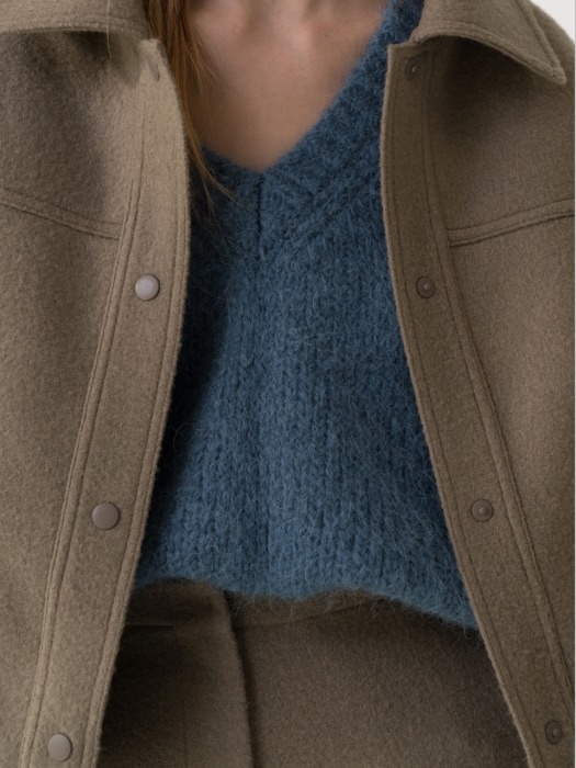 hand knitting vest (warm blue)
