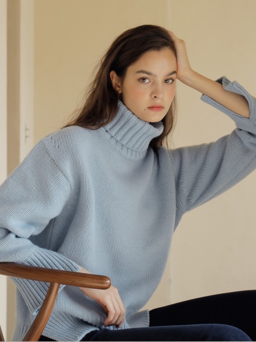 19FW CASHMERE PULLOVER /BLUE