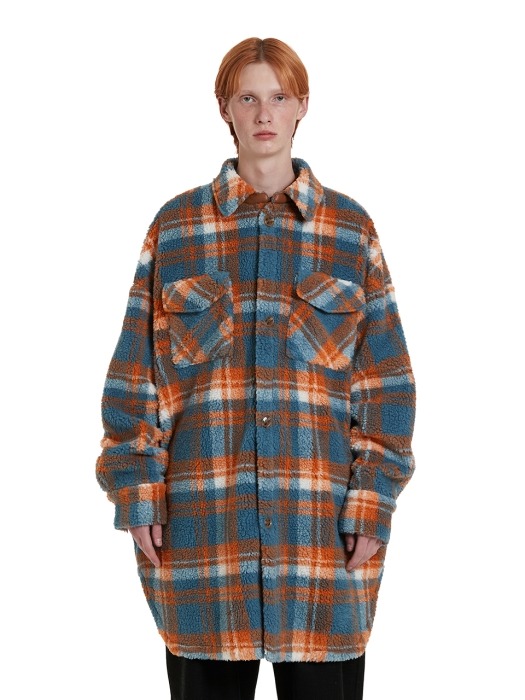 Fleece Check Shirt Coat