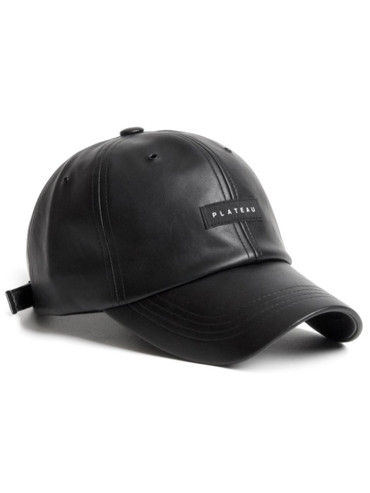 19F LEATHER BLACK LABEL CAP_BLACK