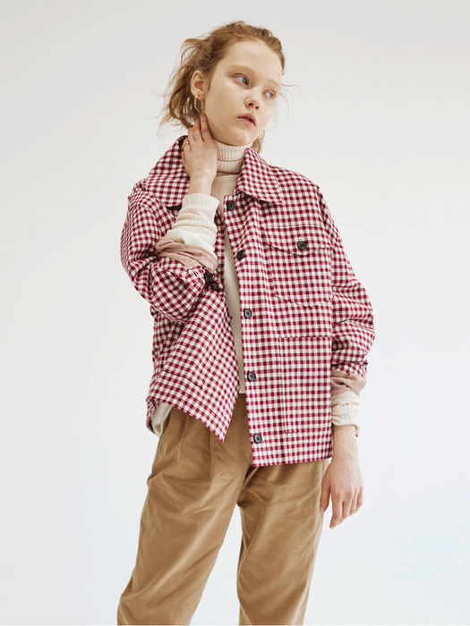 Gingham check jacket