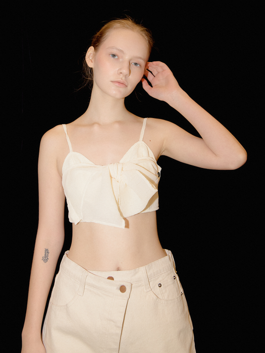 POINT ivory Camisole Bra Top with detachable tie