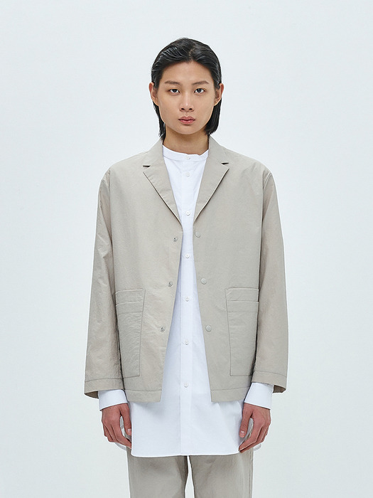 DOUBLE POCKET RELAXED BLAZER-SAND BEIGE